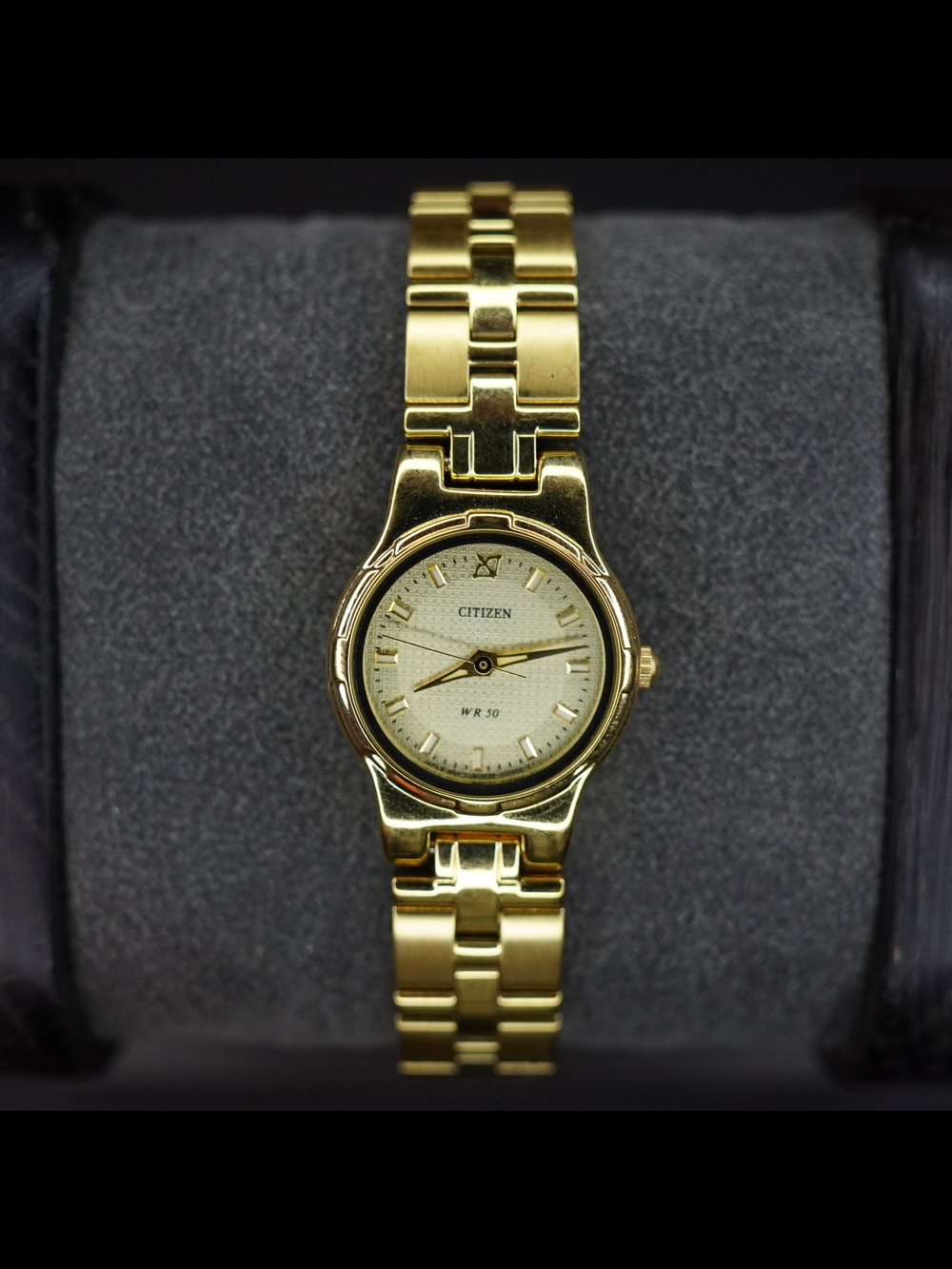 Citizen Watch Women 18mm Champagne Dial Gold Tone Round 1032-S956129 New Battery